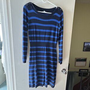 Old Navy Blue Striped L/S Dress